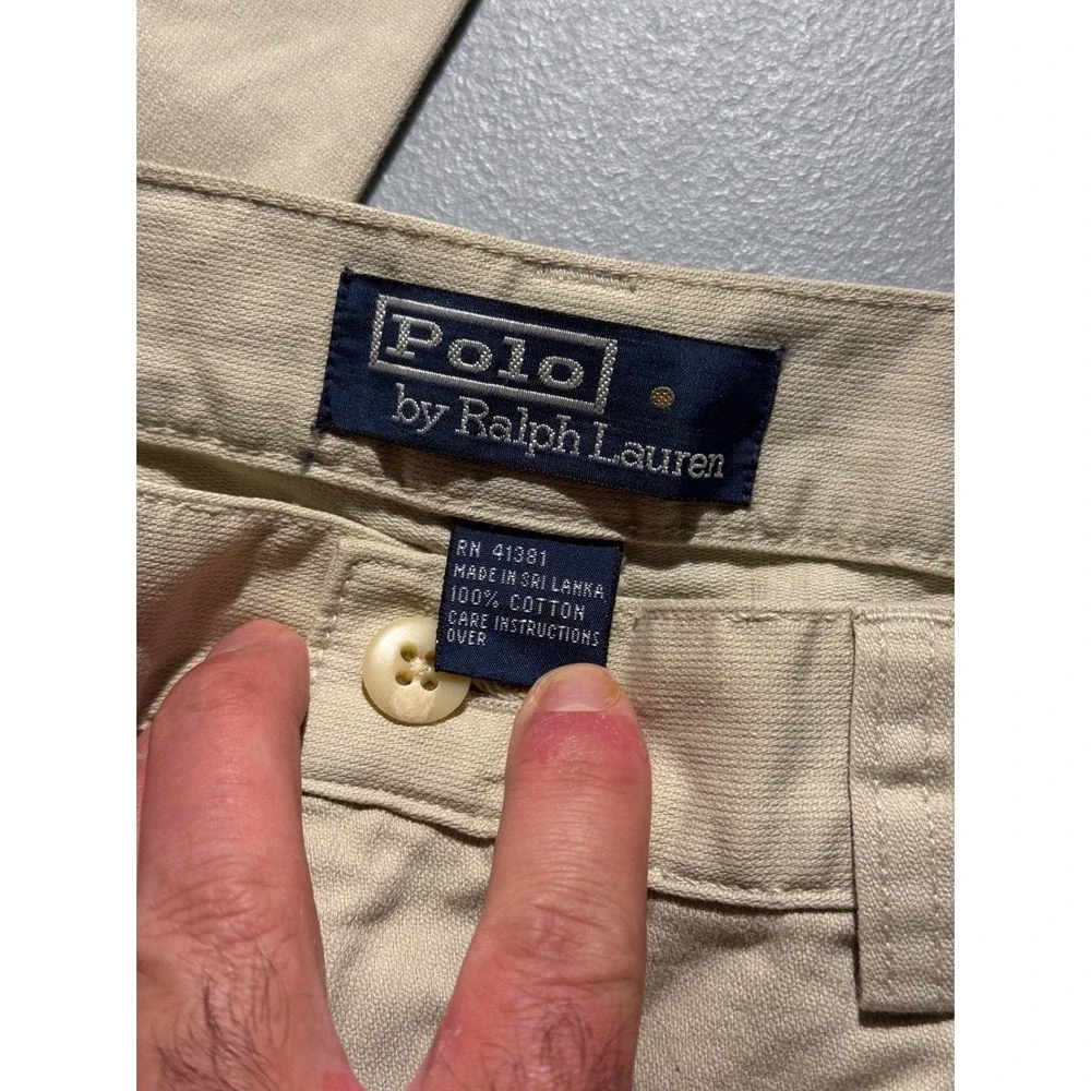 Vintage Polo Ralph Lauren Andrew Pant Pleated Chino Sand 36x32 New With Tags